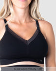 Caress FlexFit Nursing Bra Black Busty - Crop View - Bamboo Maternity Bra for Larger Busts - Hotmilk Lingerie