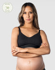 HOTMILK UK MATERNITY ELEVATE COTTON BLACK MULTIFIT NURSING BRA - WIREFREE