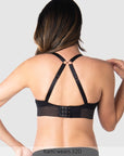 Ambition T-Shirt Nursing Bra Black - Back Cross View - Maternity Nursing Bra - Hotmilk Lingerie