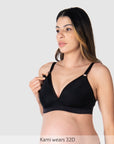 Ambition T-Shirt Nursing Bra Black - Nursing Clip Detail - Maternity Bra Easy Access Clip - Hotmilk Lingerie