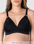 Ambition T-Shirt Nursing Bra Black - Crop View - Maternity & Breastfeeding Bra - Hotmilk Lingerie