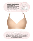 Embrace Leakproof Nursing Bra Frappe - Technical Features - Bamboo Leakproof Maternity Breastfeeding Bra Features - Hotmilk Lingerie