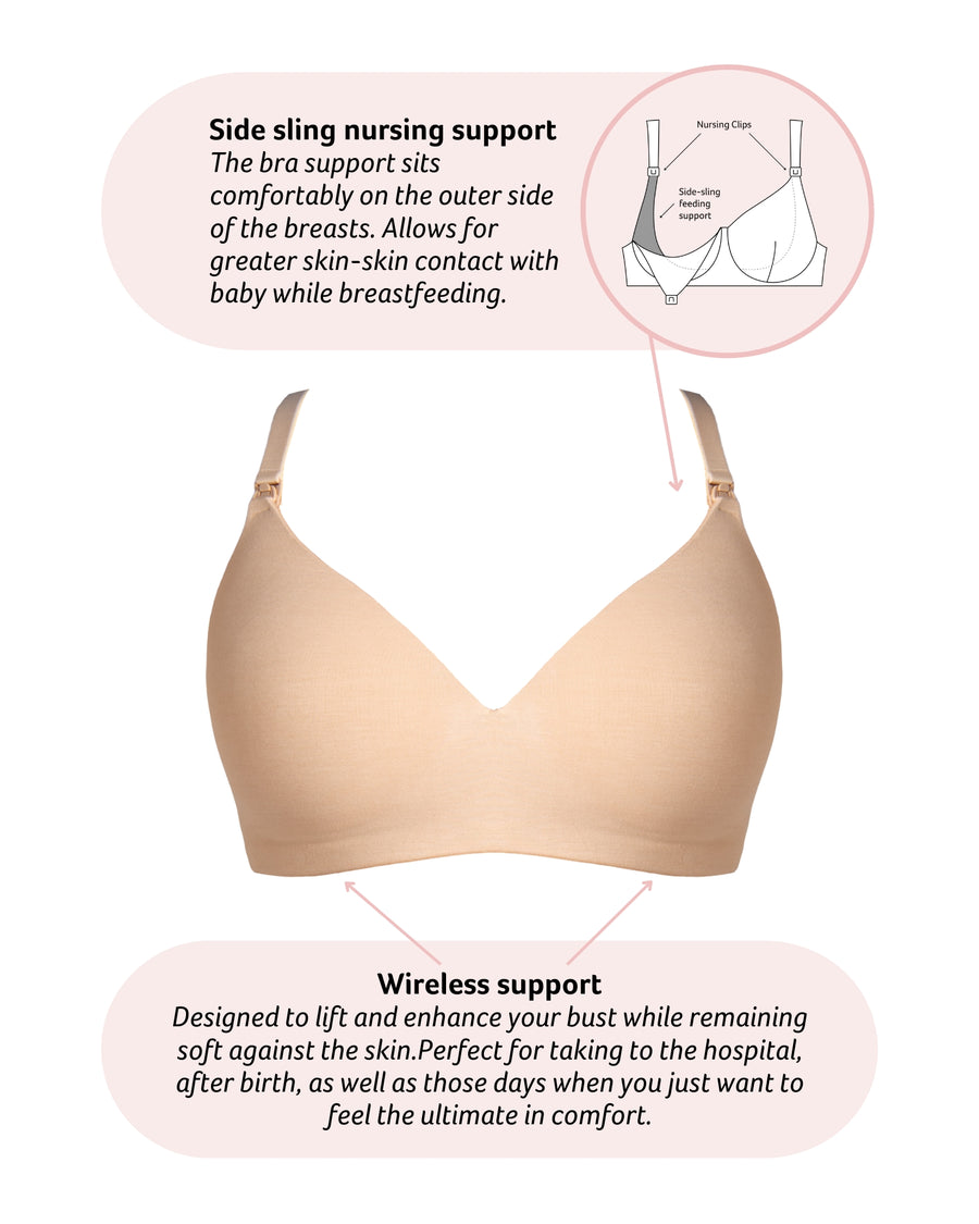 Technical features on Embrace Leakproof Contour Nursing Bra in Frappe