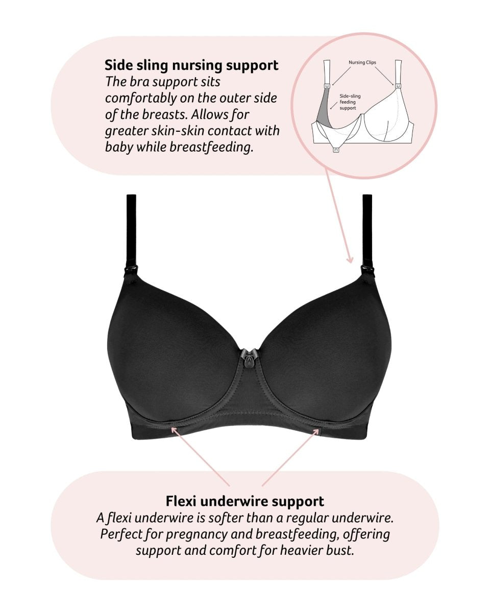 Forever Yours T-Shirt Nursing Bra - Black - Hotmilk Lingerie