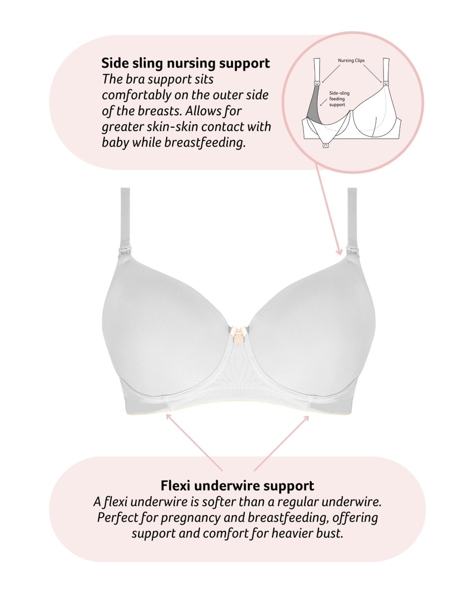 Forever Yours White Contour Nursing Bra - Flexi Underwire - Hotmilk Lingerie