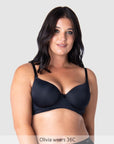 Forever Yours T-Shirt Nursing Bra Black - Alt Front View - Maternity & Breastfeeding Bra - Hotmilk Lingerie