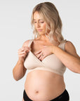 My Comfort FlexFit Bra Oat - Crop View - Seamless Maternity & Nursing Bra - Hotmilk Lingerie