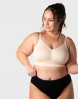 My Everyday FlexFit Nursing Bra Latte Busty - Group Shot - Seamless Maternity Bra for Larger Busts - Hotmilk Lingerie