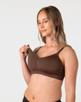 My Necessity 2.0 FlexFit Nursing Bra Chocolate - Crop View - Seamless Maternity & Breastfeeding Bra - Hotmilk Lingerie