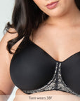 Obsession T-Shirt Nursing Bra Black - Crop View - Maternity & Breastfeeding Bra Larger Busts - Hotmilk Lingerie
