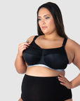 HOTMILK UK REACTIVATE SPORTS BLACK NURSING MATERNITY BRA - FLEXI UNDERWIRE