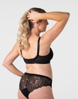 Show Off Full Cup Nursing Bra Black - Lifestyle View - Maternity & Breastfeeding Full Cup Bra - Hotmilk Lingerie