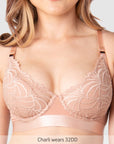 Warrior 2.0 Plunge Nursing Bra Bronze - Crop View - Maternity Plunge Bra with Magnetic Clip - Hotmilk Lingerie