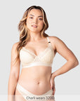 Warrior Plunge 2.0 Nursing Bra Ivory - Main View - Eco Maternity Plunge Bra with Magnetic Clip - Hotmilk Lingerie