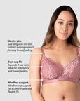 WARRIOR SOFT CUP ANTIQUE ROSE NURSING BRA - WIREFREE