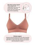 Caress FlexFit Nursing Bra Sienna - Technical Features - Bamboo Maternity Breastfeeding Bra Features - Hotmilk Lingerie