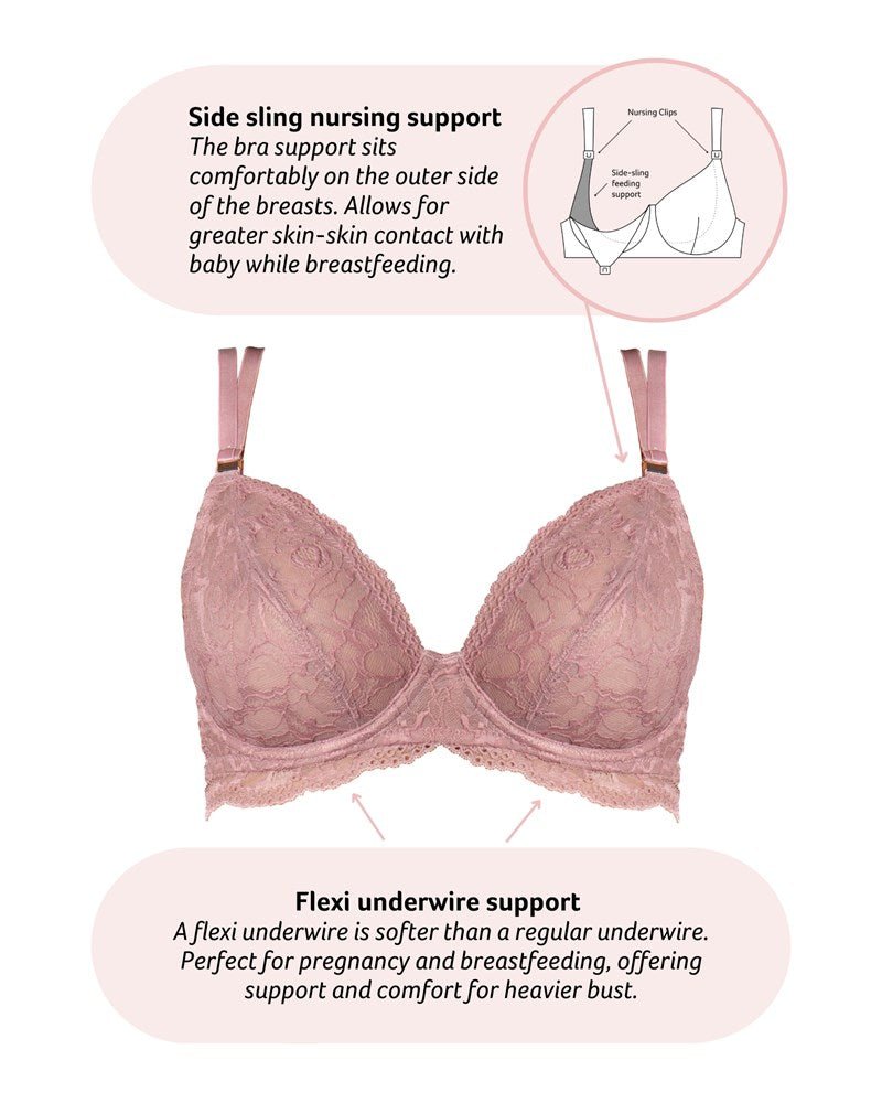 Heroine Plunge Nursing Bra - Mocha - Hotmilk Lingerie