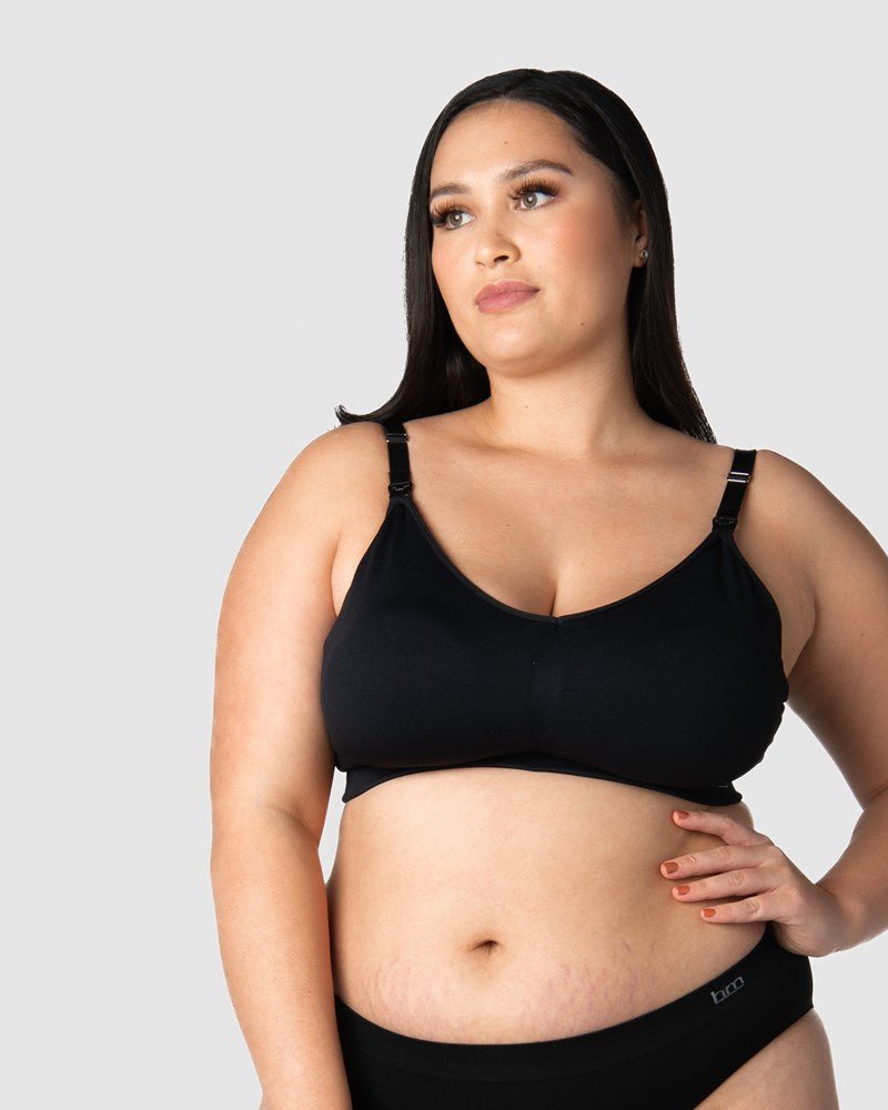 My Necessity Wirefree Nursing Bra - Black Busty - Hotmilk Lingerie