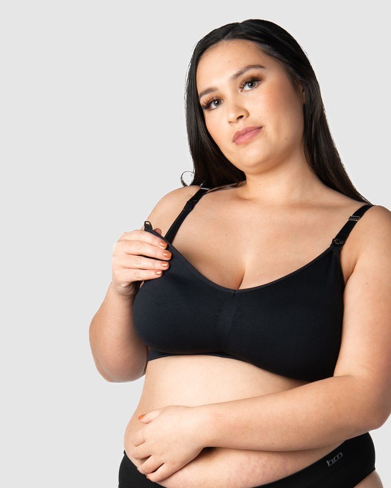 My Necessity Wirefree Nursing Bra - Black Busty - Hotmilk Lingerie