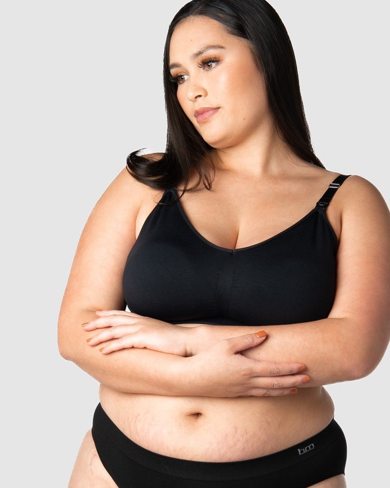 My Necessity Wirefree Nursing Bra - Black Busty - Hotmilk Lingerie