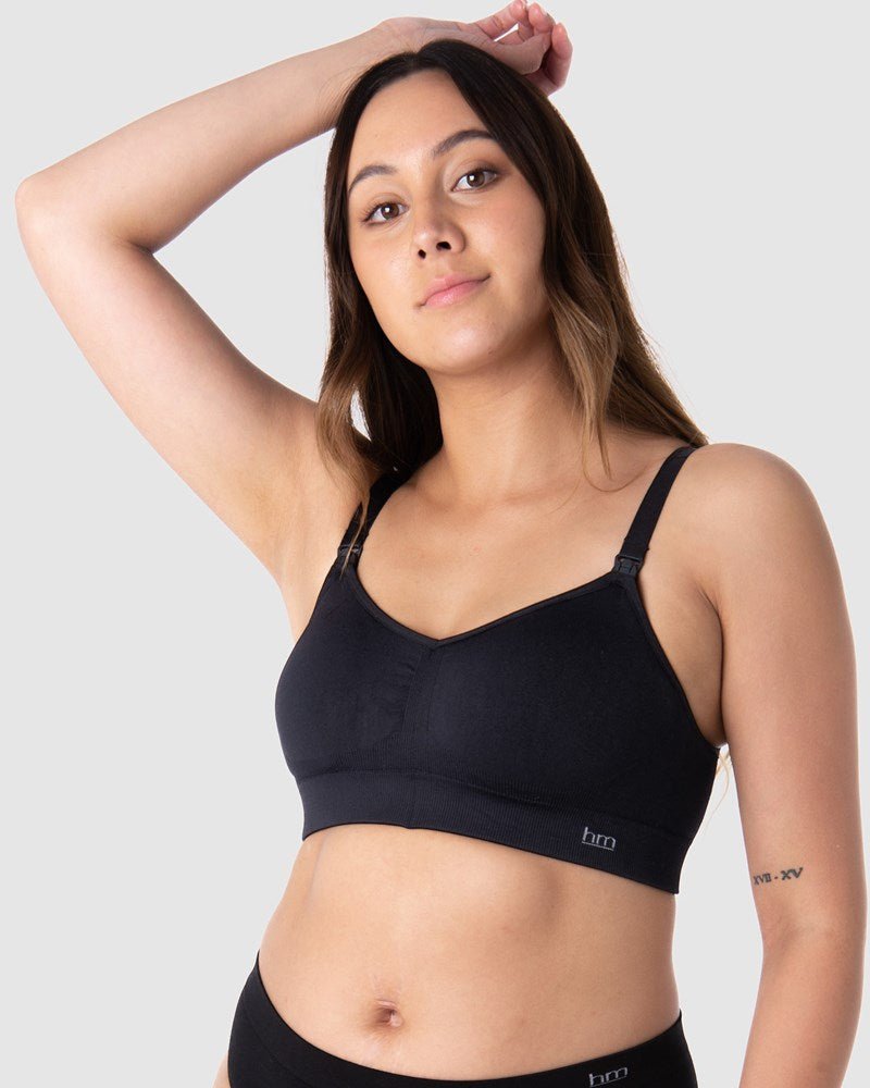 My Necessity Wirefree Nursing Bra - Black - Hotmilk Lingerie