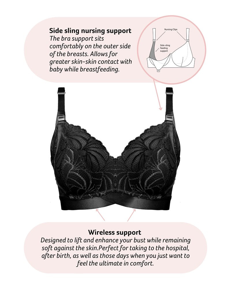 Warrior 2.0 FlexFit Nursing Bra - Black - Hotmilk Lingerie