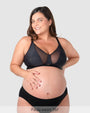 Flawless Full Cup Plunge Nursing Bra - Black - Hotmilk Lingerie