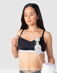Freedom Pump Bra Black - Nursing Clip Detail - Hands-Free Pumping Bra Magnetic Clip - Hotmilk Lingerie