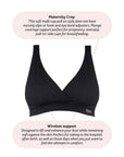 My Comfort FlexFit Bra Black - Technical Features - Seamless Maternity Nursing Bra Features - Hotmilk Lingerie