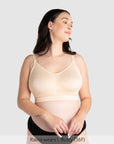 My Everyday FlexFit Nursing Bra Latte Busty - Alt Front View - Seamless Maternity Nursing Bra Larger Busts - Hotmilk Lingerie