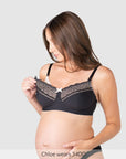 Show Off Full Cup Nursing Bra Black - Nursing Clip Detail - Maternity & Breastfeeding Bra Larger Busts - Hotmilk Lingerie