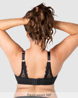 Temptation Full Cup Nursing Bra Black - Back View - Sexy Maternity Bra for Larger Busts - Hotmilk Lingerie