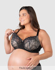 Temptation Full Cup Nursing Bra Black - Nursing Clip Detail - Maternity Bra Easy Access Clip - Hotmilk Lingerie
