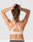 Temptation Full Cup Nursing Bra Powder - Racerback View - Maternity & Breastfeeding Bra Larger Busts - Hotmilk Lingerie