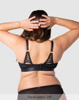 Warrior 2.0 FlexFit Nursing Bra Black - Back View - Wirefree Maternity Nursing Bra - Hotmilk Lingerie