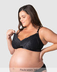 Warrior 2.0 FlexFit Nursing Bra Black - Nursing Clip Detail - Wirefree Maternity Bra Easy Access Clip - Hotmilk Lingerie