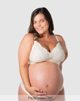 Warrior 2.0 FlexFit Nursing Bra Ivory - Alt Front View - Wirefree Maternity Nursing Bra - Hotmilk Lingerie
