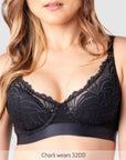 Warrior Plunge 2.0 Nursing Bra Black - Crop View - Eco Maternity & Breastfeeding Plunge Bra - Hotmilk Lingerie