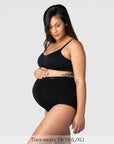 My Necessity Seamless Maternity Brief Black - Full Length View - Seamless Maternity Pregnancy Underwear - Hotmilk Lingerie