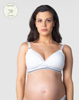 HOTMILK MATERNITY UK ICON COTTON WHITE SHIRT NURSING BRA - WIREFREE