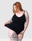 My Necessity FlexFit Nursing Camisole Black - Lifestyle View - Maternity Nursing Cami with Built-in Bra Support - Hotmilk Lingerie