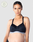 HOTMILK UK REACTIVATE SPORTS BLACK NURSING MATERNITY BRA - FLEXI UNDERWIRE