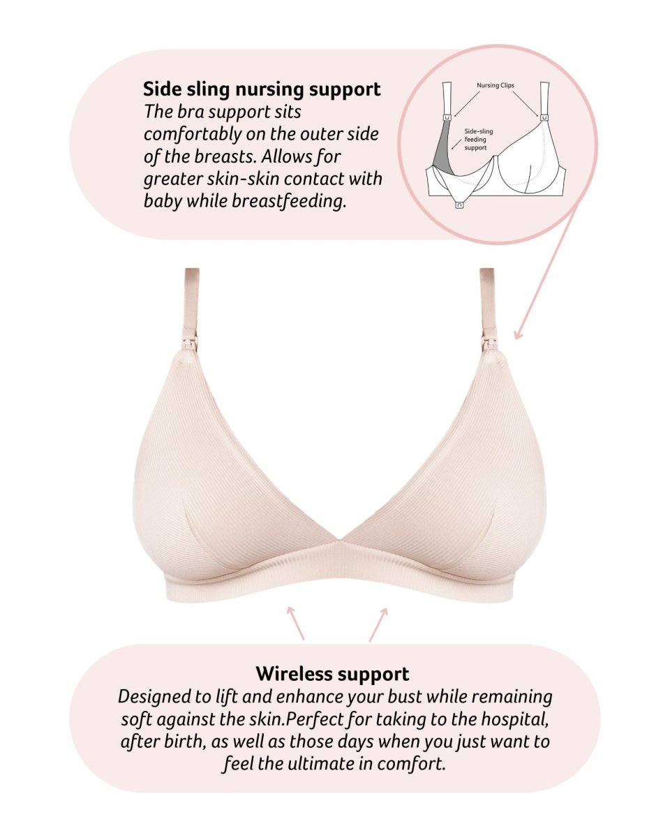 Solace Triangle Nursing Bra - Oat - Hotmilk Lingerie