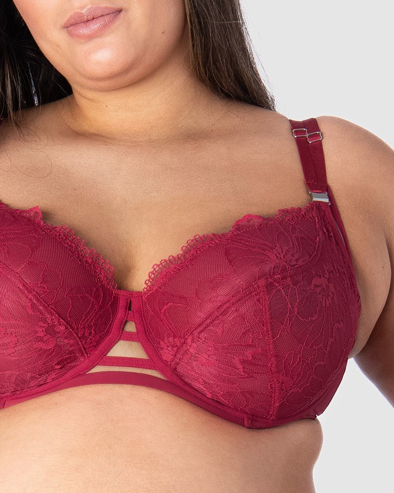 True Luxe Plunge Nursing Bra - Persian Rose - Hotmilk Lingerie