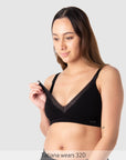 Caress FlexFit Nursing Bra Black - Nursing Clip Detail - Bamboo Maternity Bra Easy Access Clip - Hotmilk Lingerie