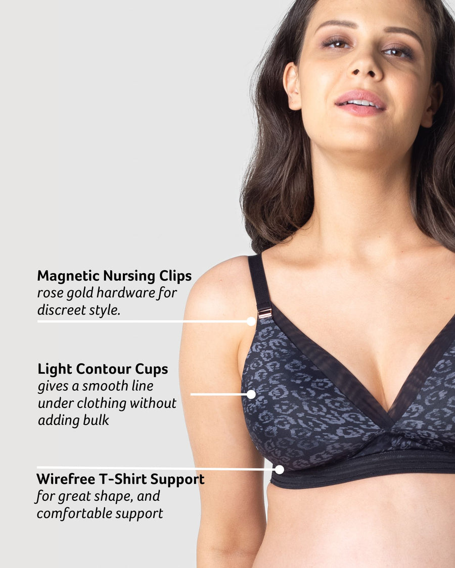 AMBITION T-SHIRT ONYX CONTOUR NURSING BRA - WIREFREE