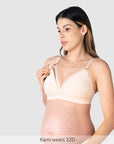 Ambition T-Shirt Nursing Bra Shell Pink - Nursing Clip Detail - Maternity Bra Easy Access Clip - Hotmilk Lingerie