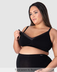 Caress FlexFit Nursing Bra Black Busty - Nursing Clip Detail - Bamboo Maternity Bra Easy Access Clip - Hotmilk Lingerie