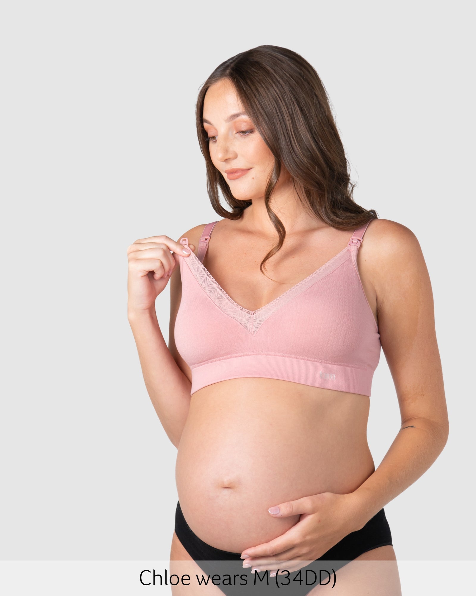 Caress petal pink nursing bra by Hotmilk for pregnancy and breastfeeding.