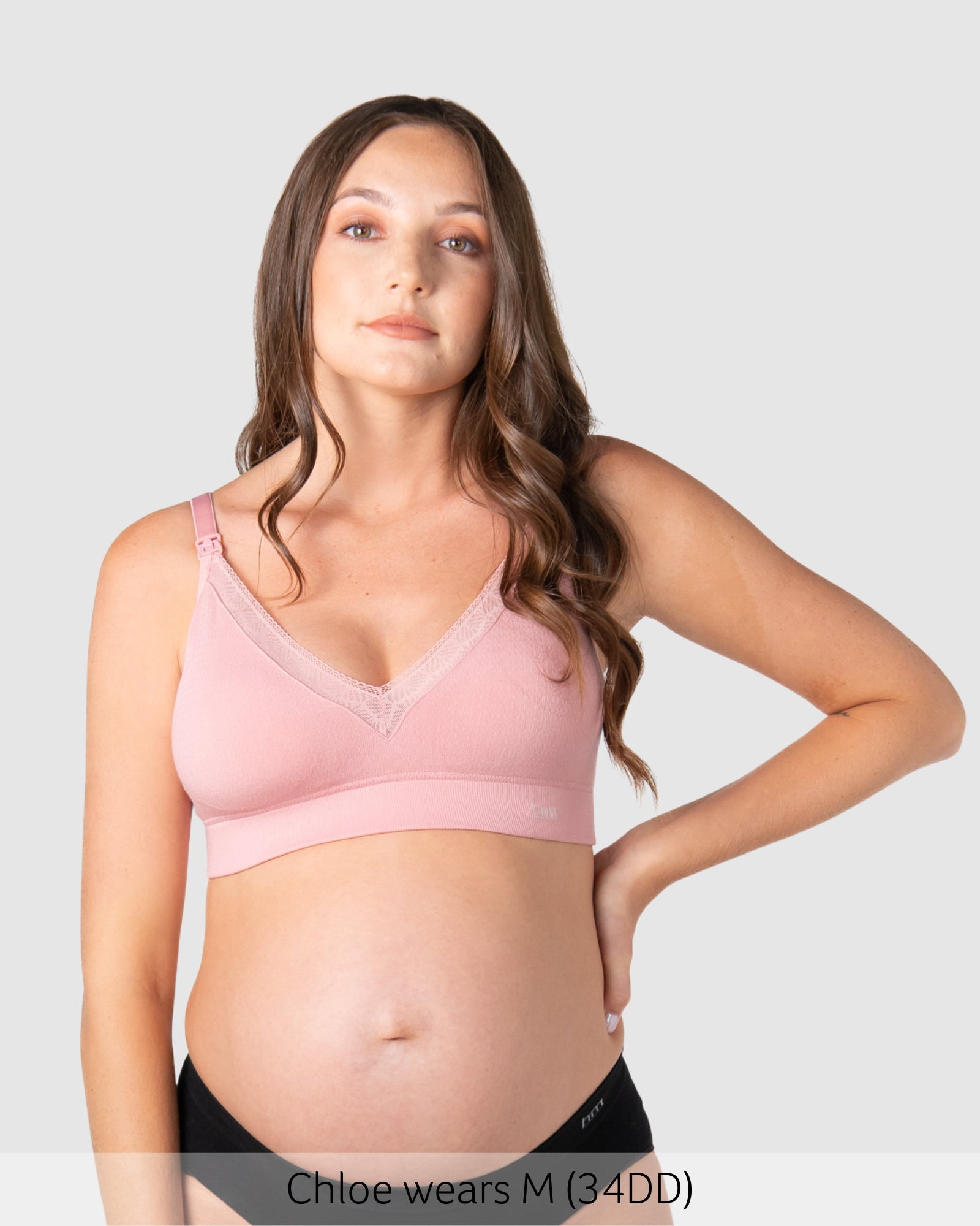 Caress petal pink nursing bra by Hotmilk for pregnancy and breastfeeding.